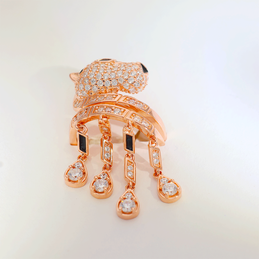 Panther Drop Luxe Ladies Silver Ring - Image 2