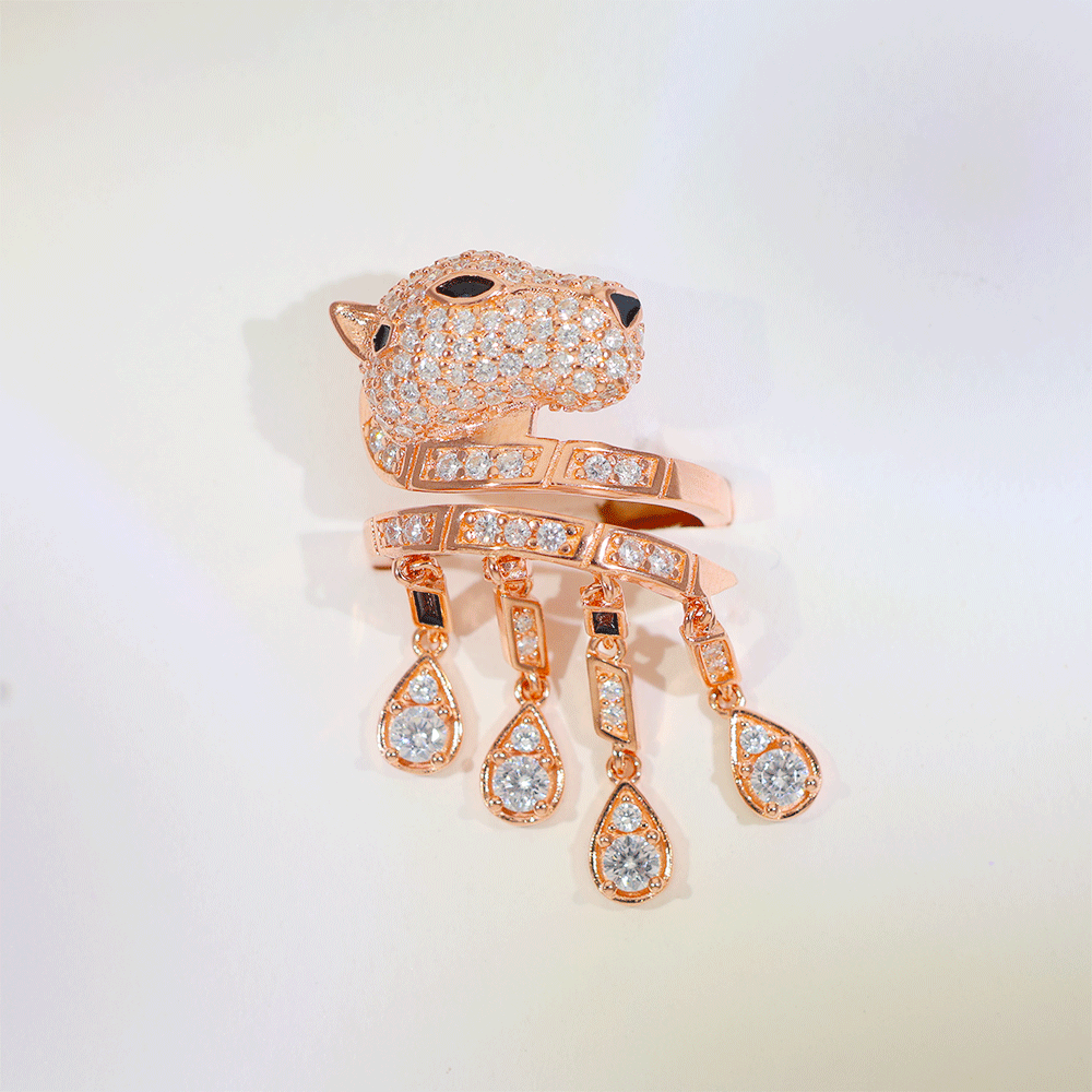 Panther Drop Luxe Ladies Silver Ring - Image 4