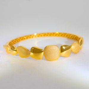Textured Bead Gold Bracelets Ladies