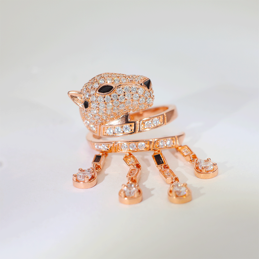 Panther Drop Luxe Ladies Silver Ring - Image 5