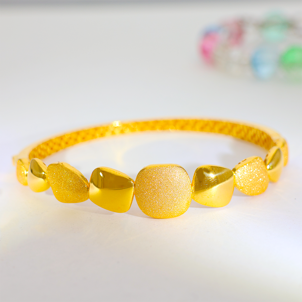 Textured Bead Gold Bracelets Ladies - Image 6