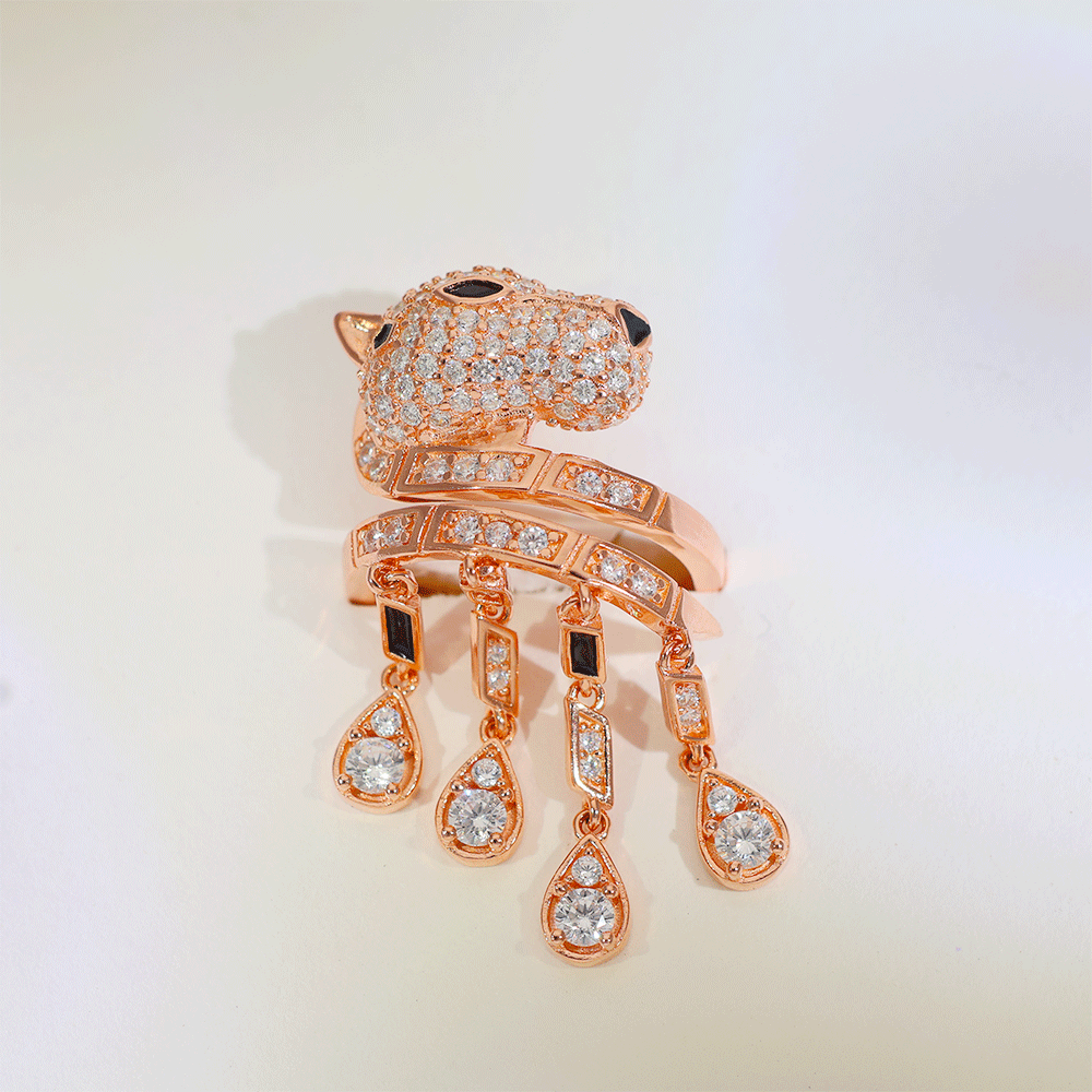 Panther Drop Luxe Ladies Silver Ring - Image 3