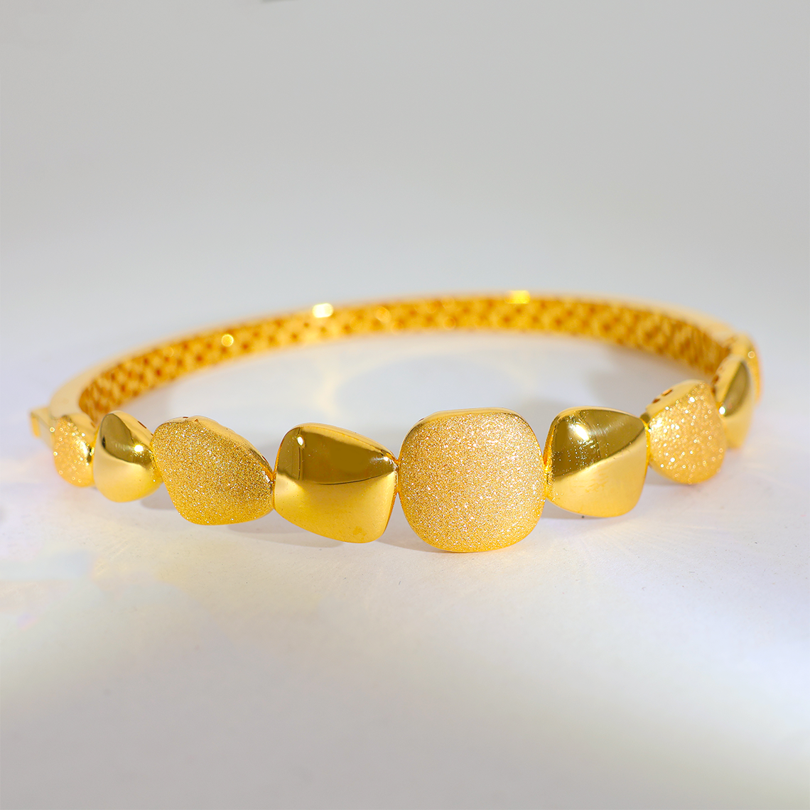 Textured Bead Gold Bracelets Ladies