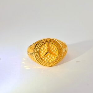 Greek Circle Gold Gents Ring