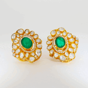 Royal Green Halo Kundan Earring