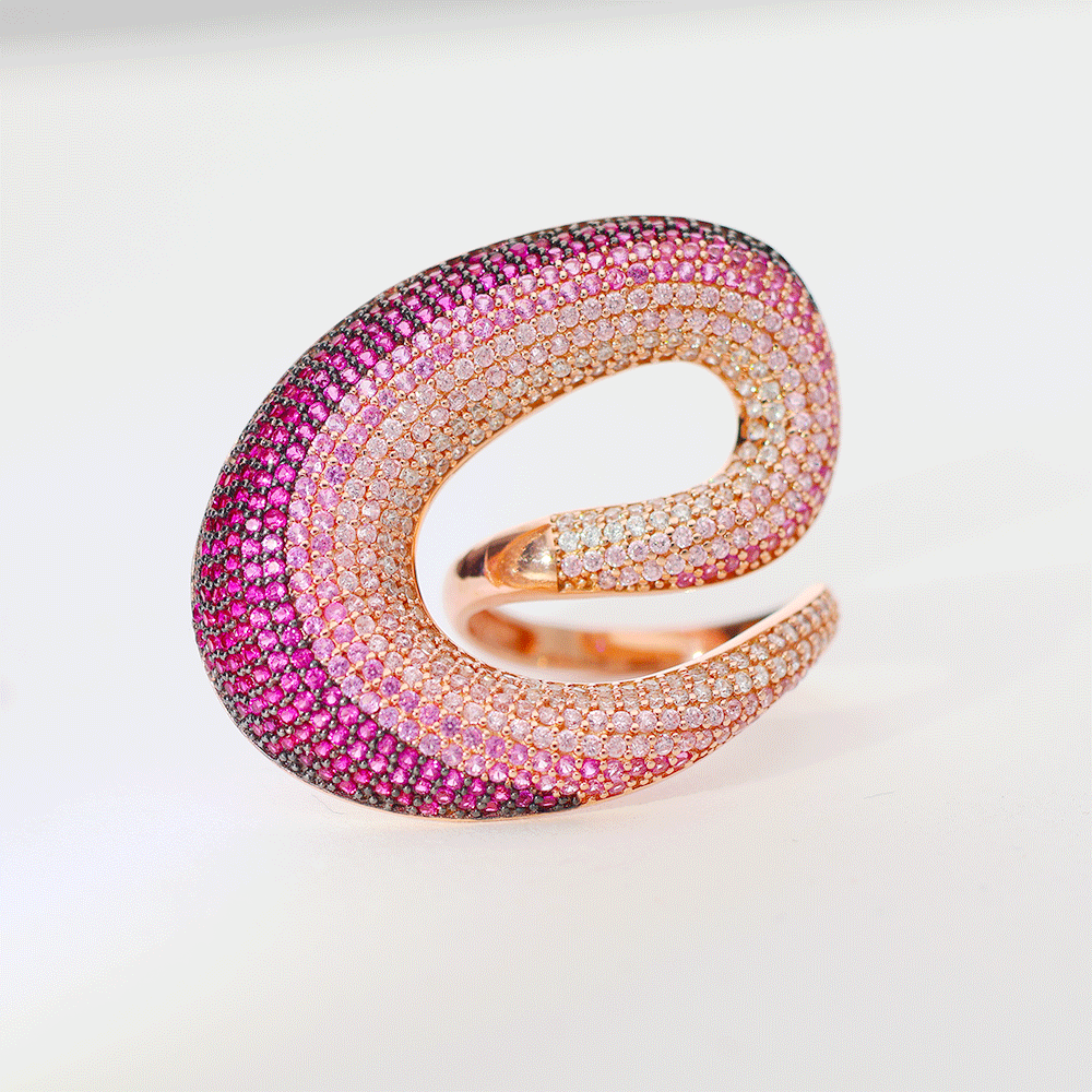 Pink Swirl Statement Ring - Image 2