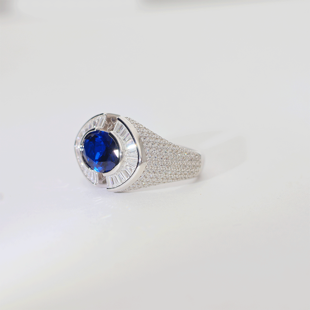 Royal Blue Curve Ring - Image 3