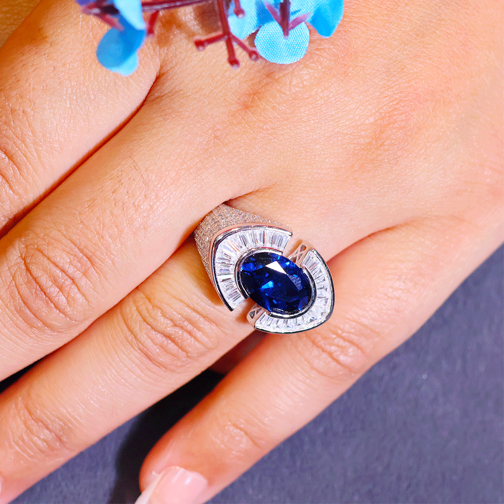 Royal Blue Curve Ring