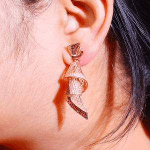 Spiral Red Glow Earring