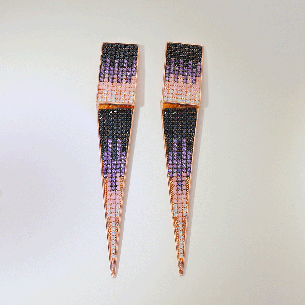Ombre Spike Drop Earring - Image 2