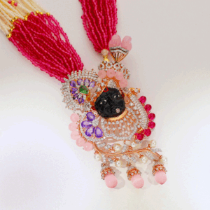 Pink Krishna Bloom God Pendant