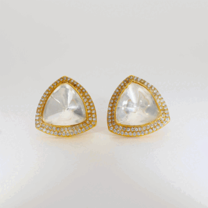 Ivory Triangle Glow Kundan Earring