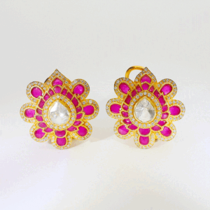 Pink Bloom Glow Kundan Earring