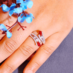 Ruby Twist Open Ring