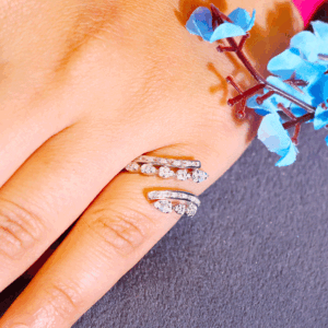 Crystal Curve Open Ring
