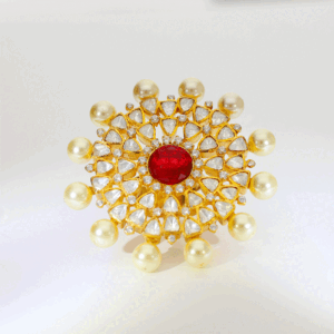 Ruby Pearl Glow Kundan Ring