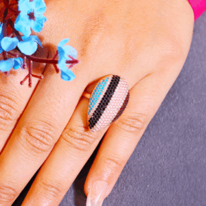 Color Stripe Statement Ring