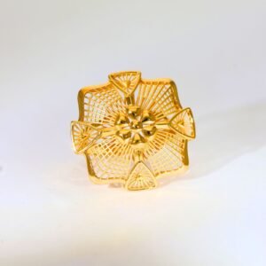 Golden Mesh Flower Gold Ladies Ring