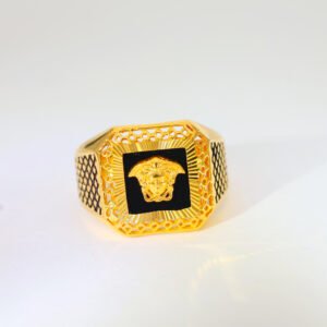 Bold Square Gold Gents Ring