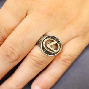 Luxury Logo Silver Gents Ring