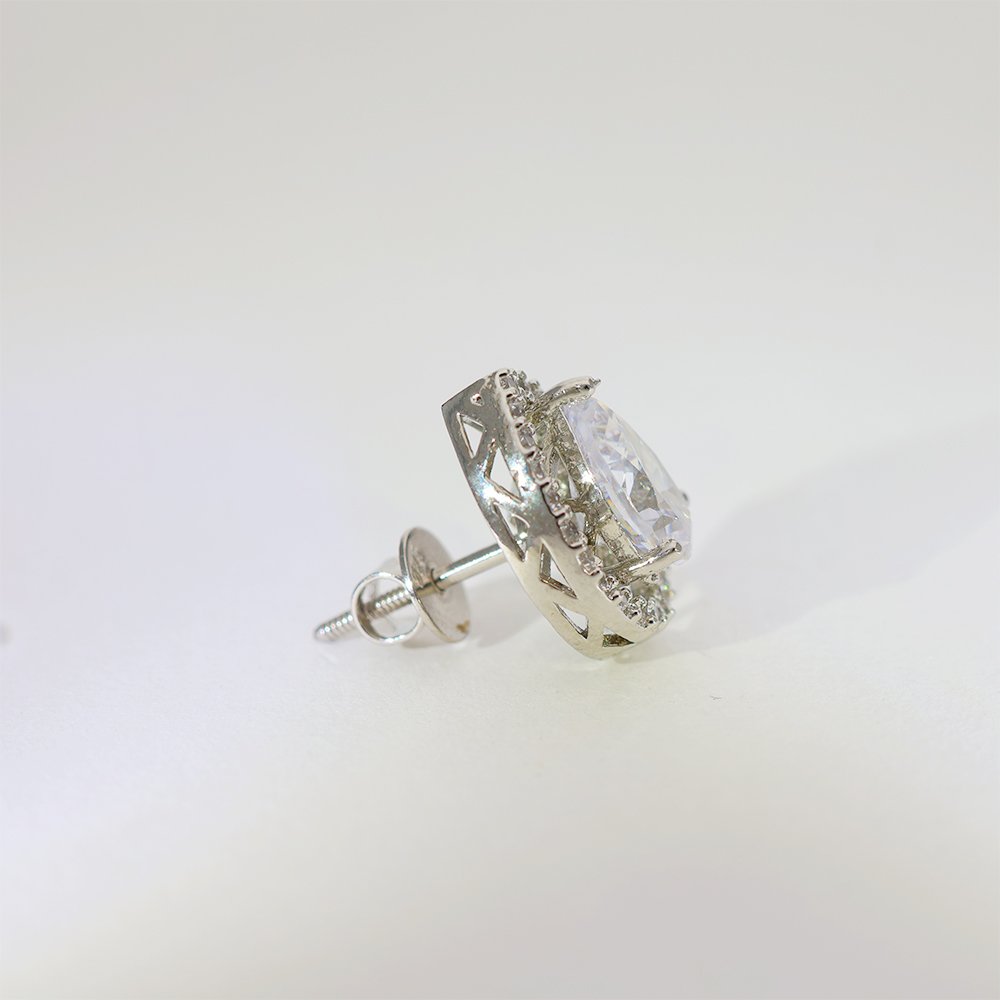 Pear Halo Diamond Stud Earrings - Image 3