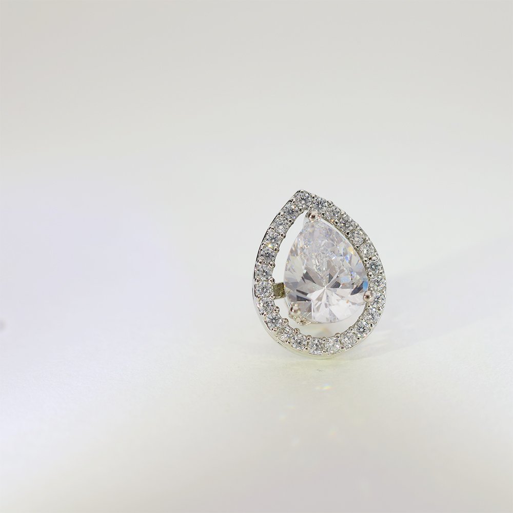 Pear Halo Diamond Stud Earrings - Image 2