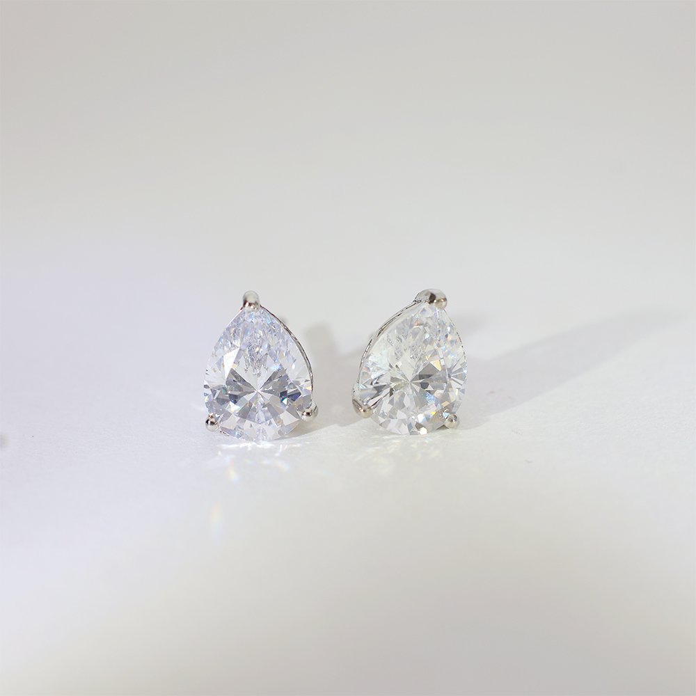 Pear Halo Diamond Stud Earrings - Image 6