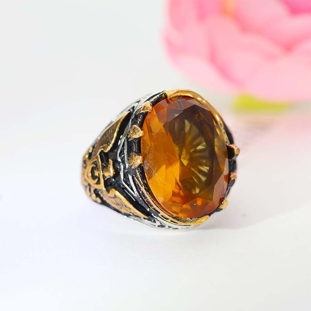 Golden Amber Majesty Gents Ring - Image 6