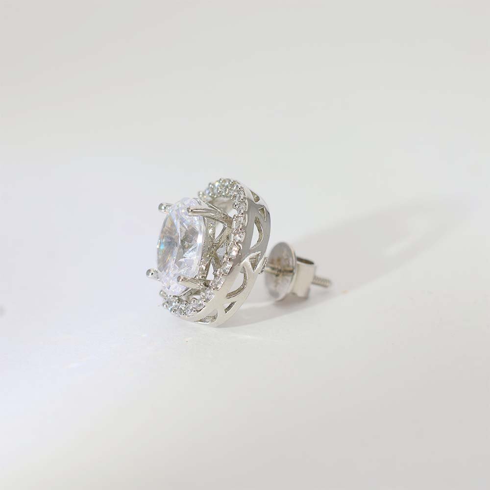Oval Glow Diamond Stud Earrings - Image 4