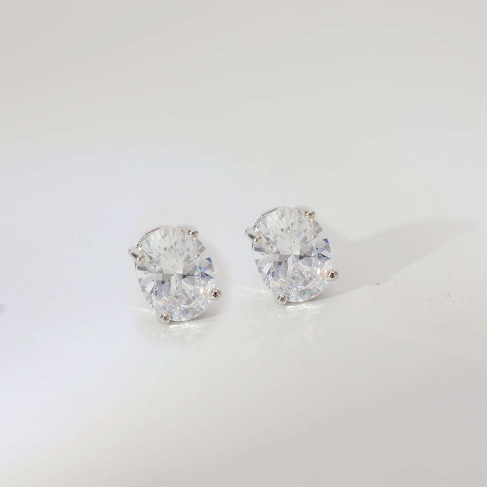 Oval Glow Diamond Stud Earrings - Image 6