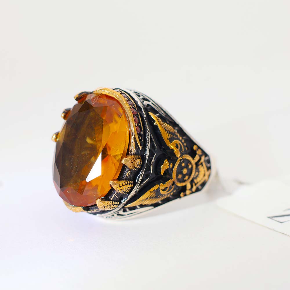 Golden Amber Majesty Gents Ring - Image 3