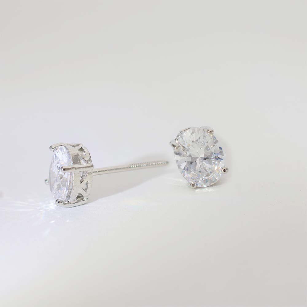 Oval Glow Diamond Stud Earrings - Image 7