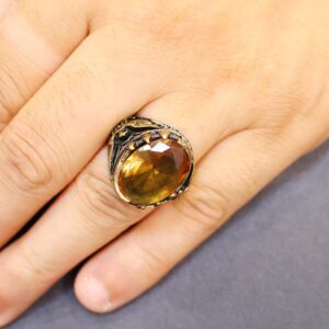 Golden Amber Majesty Gents Ring