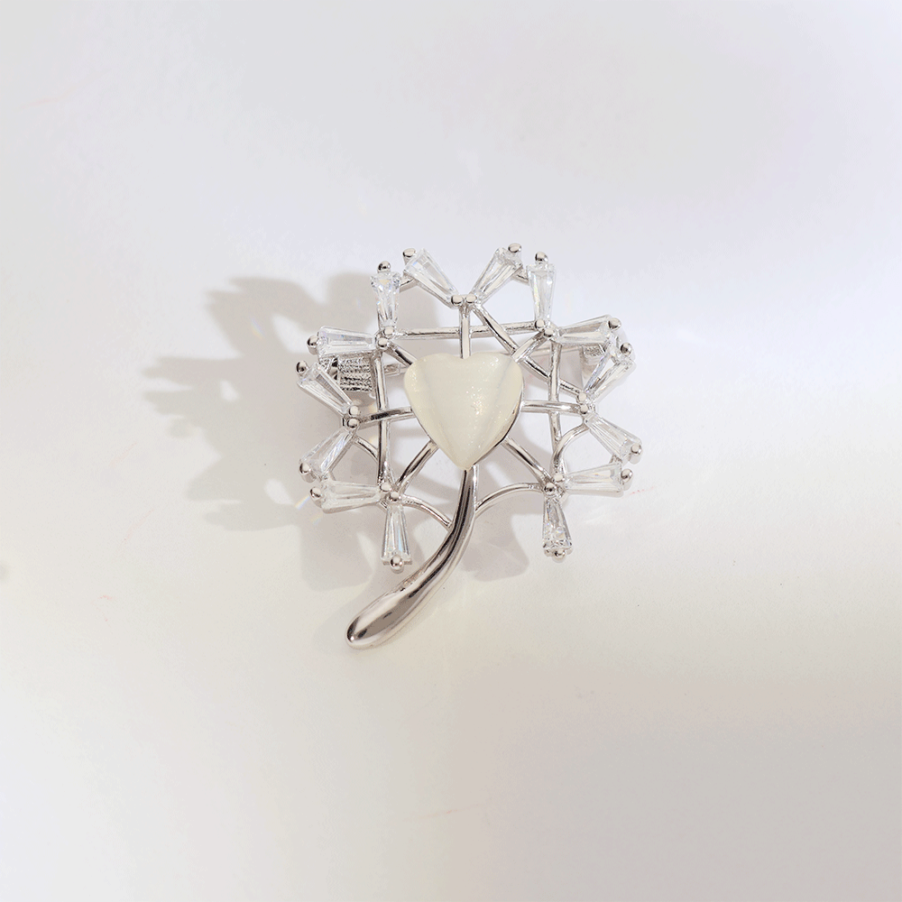 Crystal Heart Bloom Brooch - Image 3