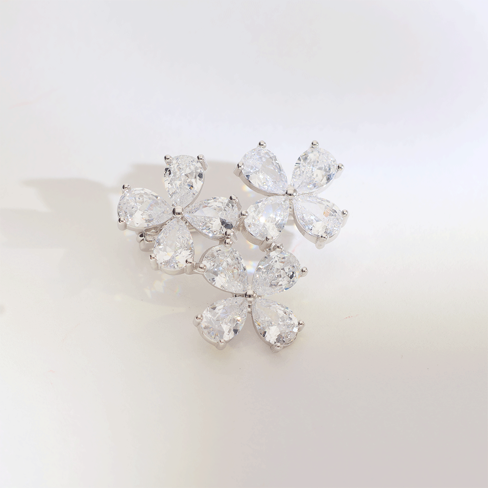 Crystal Blossom Cluster Brooch - Image 2