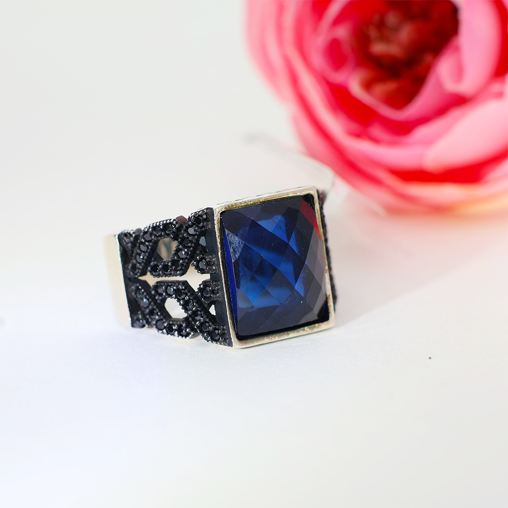 Midnight Blue Gents Ring - Image 5