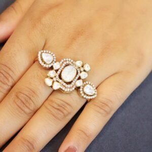 Royal Glow Two in One Double Kundan Ring