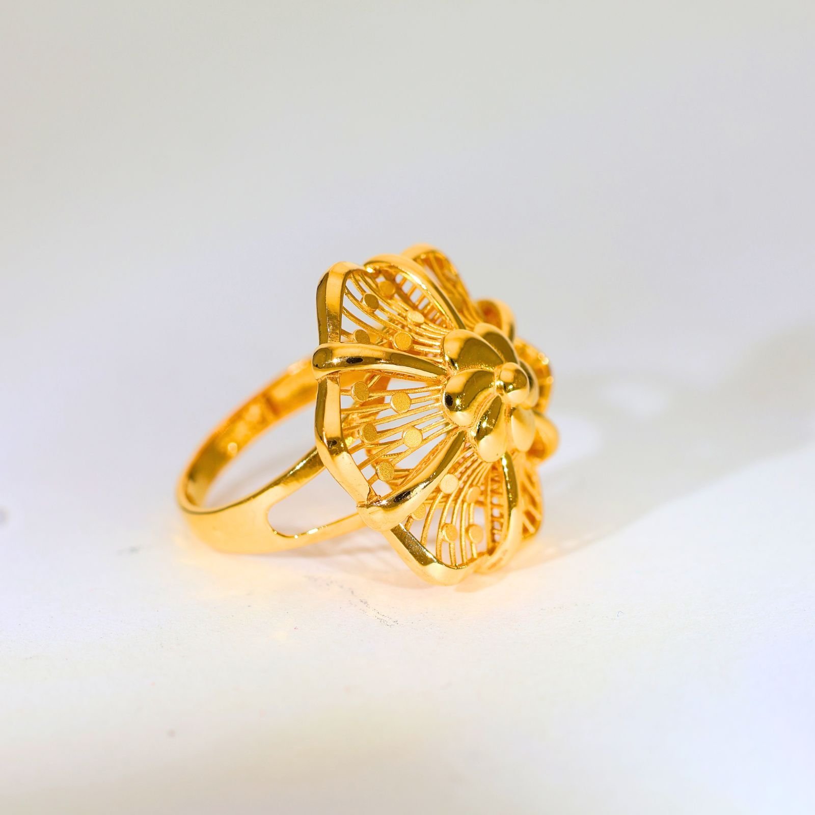 Golden Blossom Gold Ladies Ring - Image 3