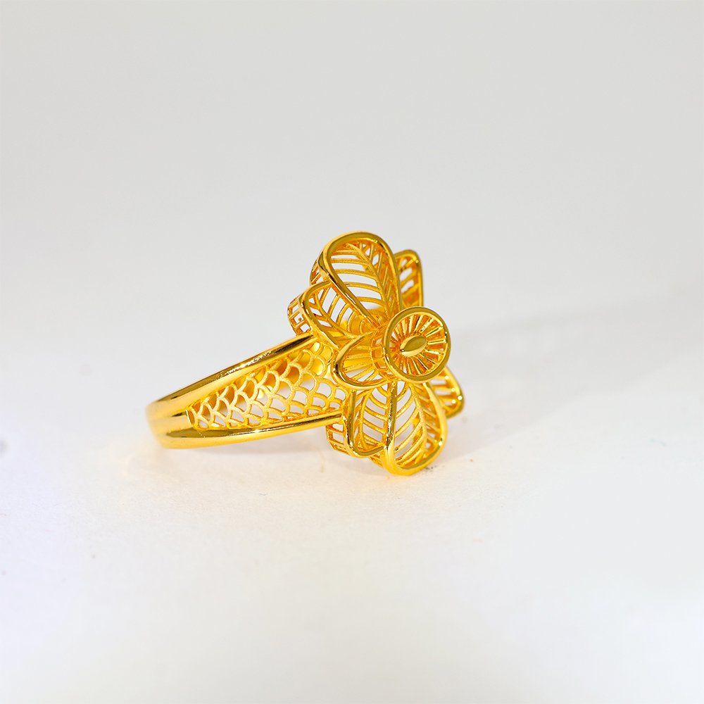 Golden Bloom Gold Ladies Ring - Image 2