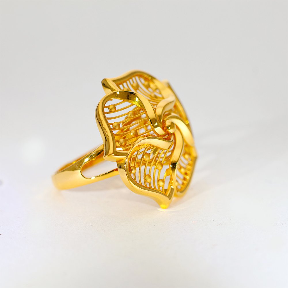 Golden Blossom Gold Ladies Ring - Image 2