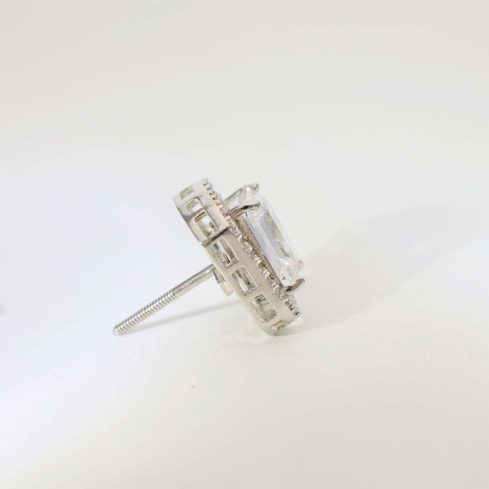 Emerald Glow Diamond Stud Earrings - Image 5