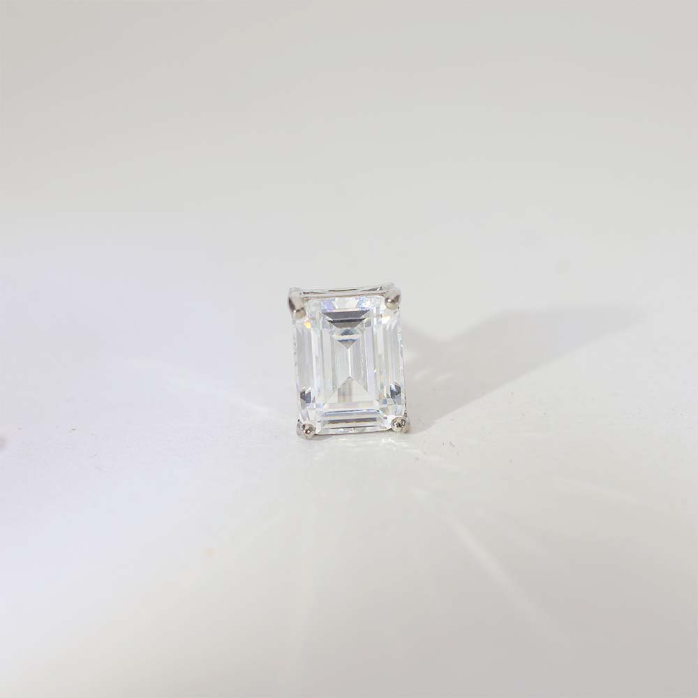 Emerald Glow Diamond Stud Earrings - Image 6
