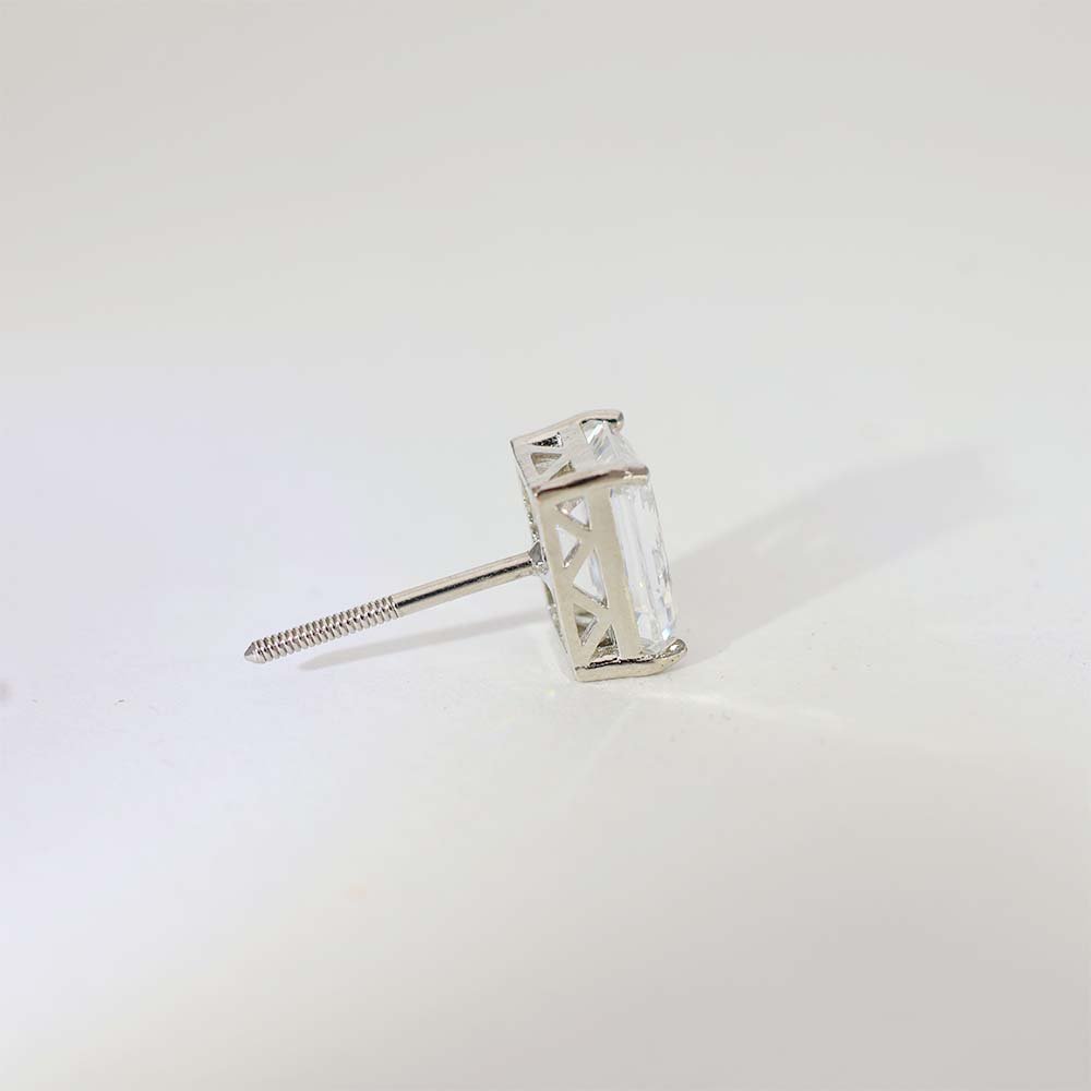 Emerald Glow Diamond Stud Earrings - Image 7