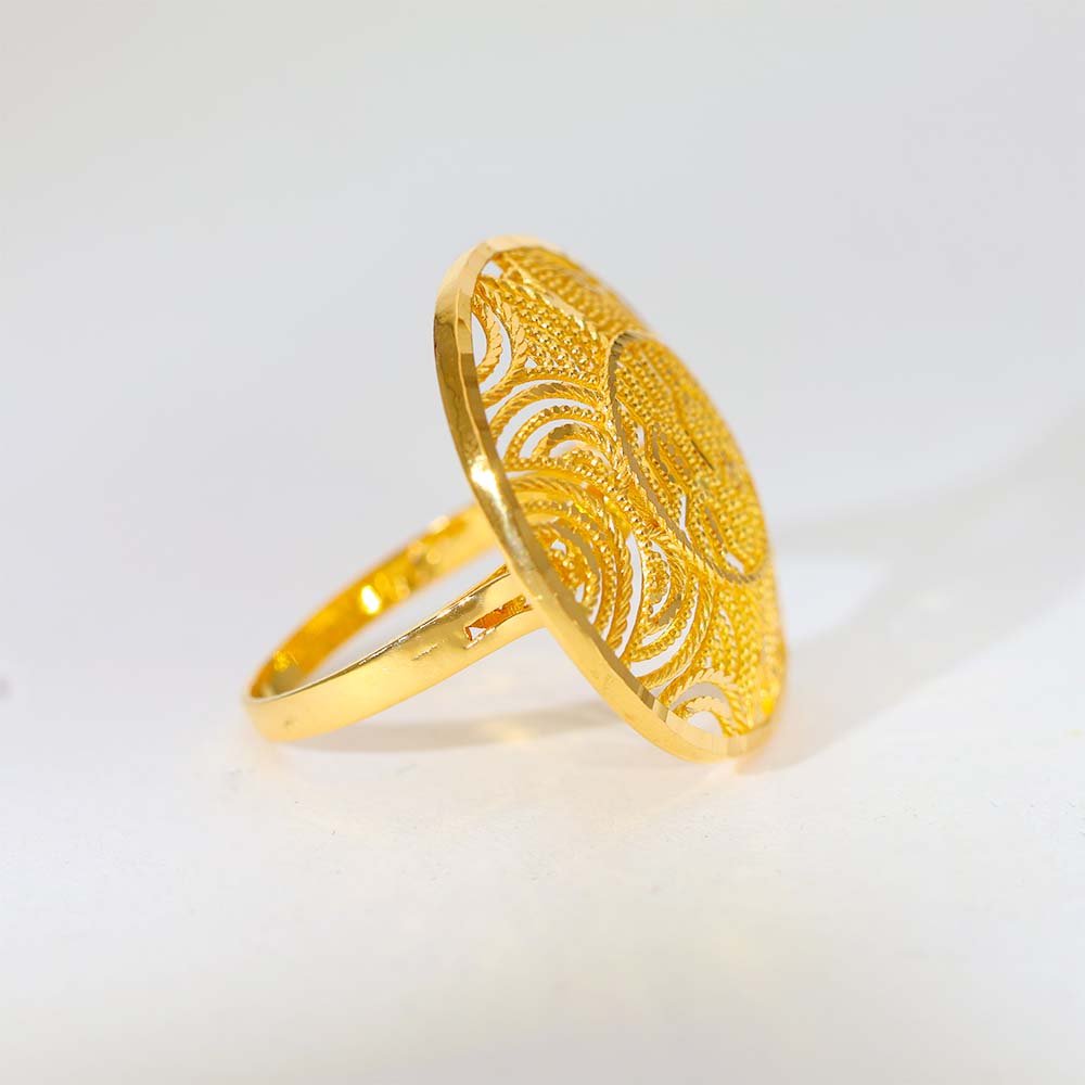 Royal Circle Gold Ladies Cocktail Rings - Image 2