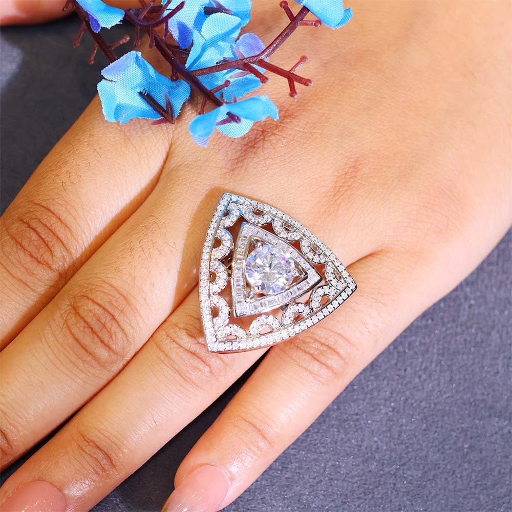Royal Triangle Diamond Ring