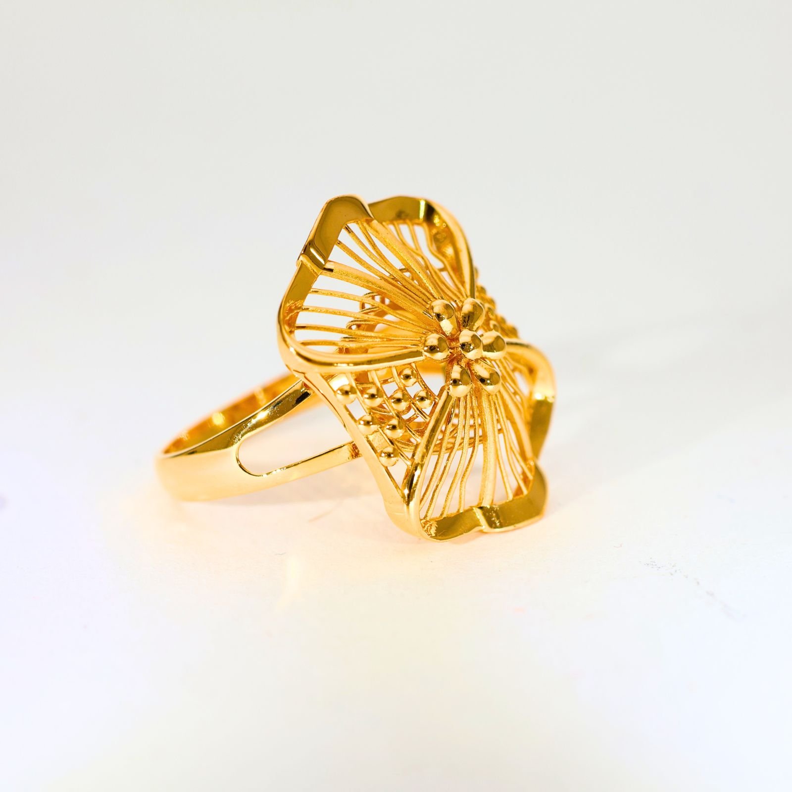 Golden Blossom Gold Ladies Ring - Image 3