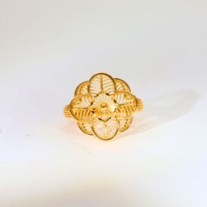 Floral Aura Gold Ladies Ring