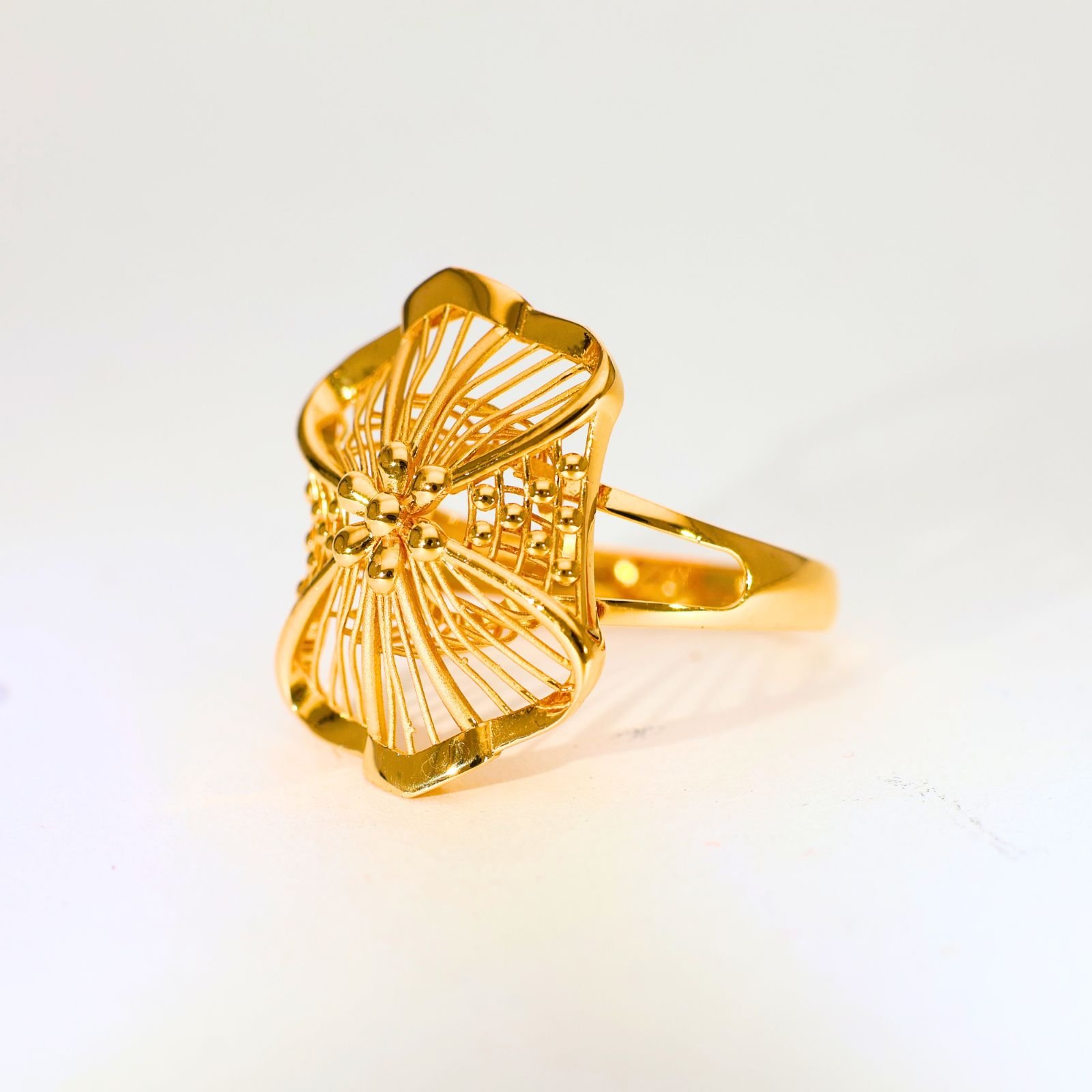 Golden Blossom Gold Ladies Ring - Image 2
