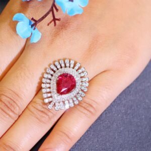 Ruby Drop Diamond Ring