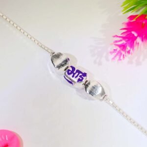 Purple Bhai Silver Rakhi